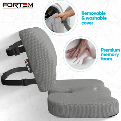 Office Chair Cushion and Back Support for Office Chair, Lumbar Support Pillow, Memory Foam, Non Slip Sitting and Back Rest for Gaming, Car Seat Cushion, Chair Pad