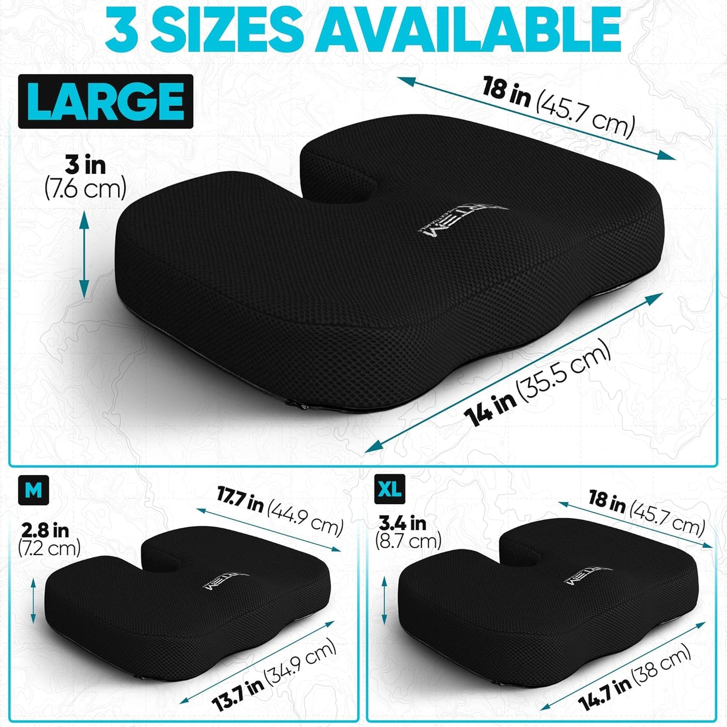 Office Chair Cushion and Back Support for Office Chair, Lumbar Support Pillow, Memory Foam, Non Slip Sitting and Back Rest for Gaming, Car Seat Cushion, Chair Pad