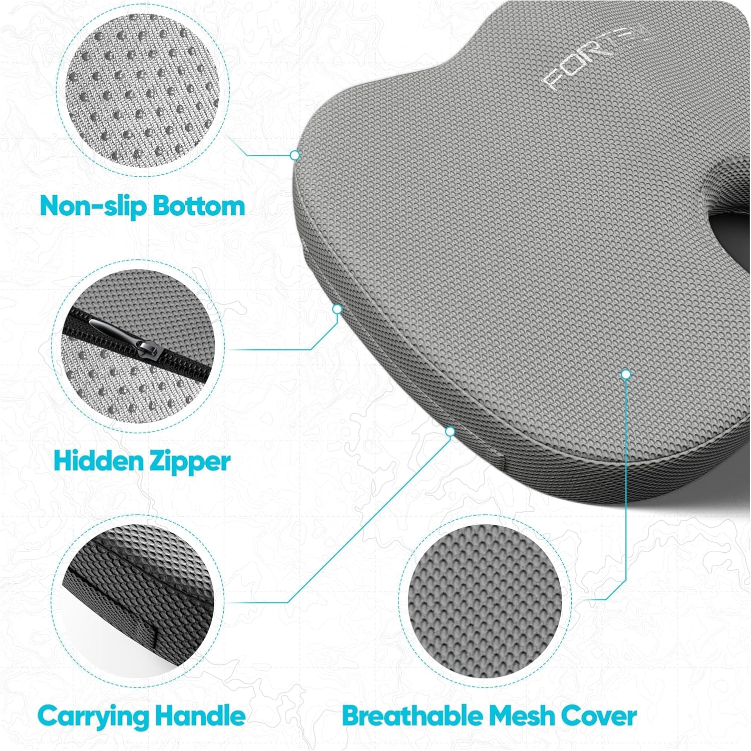 Office Chair Cushion and Back Support for Office Chair, Lumbar Support Pillow, Memory Foam, Non Slip Sitting and Back Rest for Gaming, Car Seat Cushion, Chair Pad